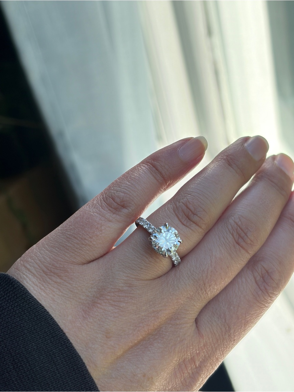 Classic Solitaire Round-Cut Diamond Engagement Ring in 14k Solid White Gold